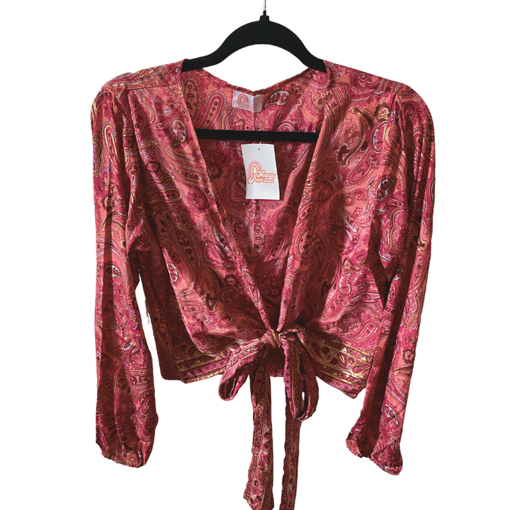 Demi Kimono 70% VRAIE SOIE - ROUGE *(Manche standard)