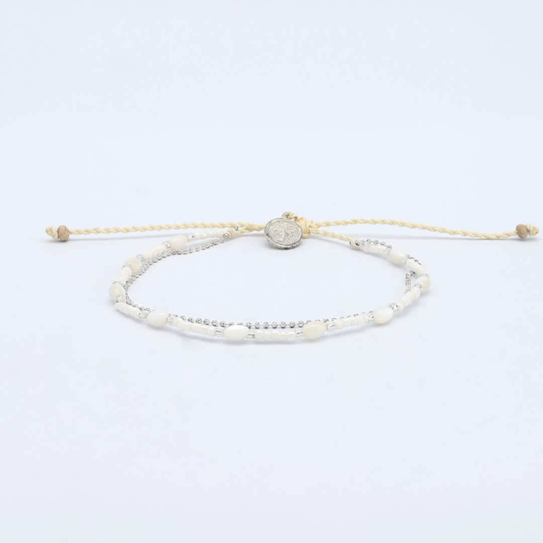 LEMBUT BLANC BRACELET PERLES