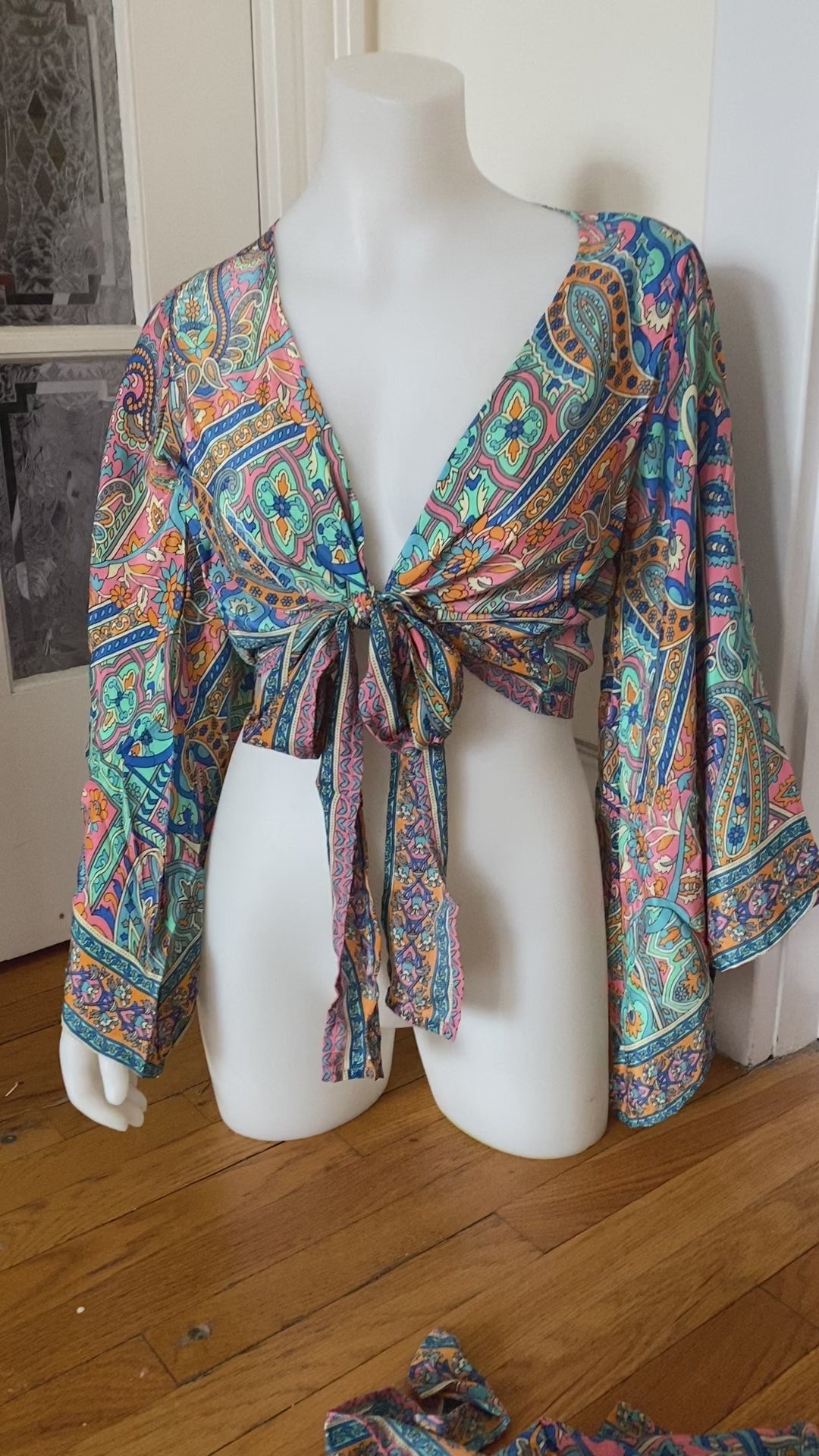 Demi Kimono 70% VRAIE SOIE MULTICOLORE *(Manche standard)