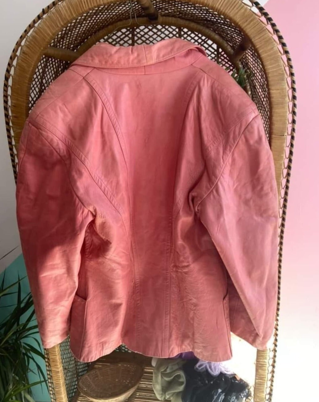 Manteau de cuir rose - Vintage 80's