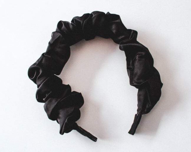 CROWN HEADBAND Black Chiffon Headband